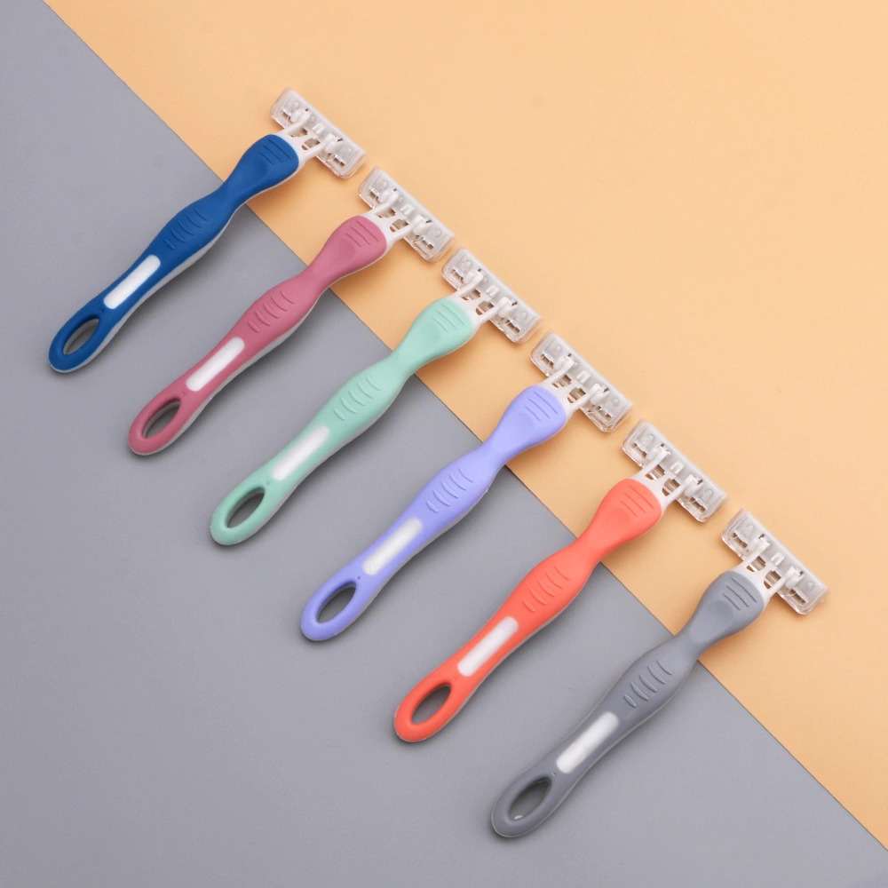 D332L new arrival ABS plus rubber handle triple blade shaving razor